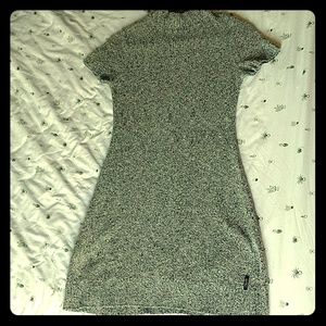 Body con fitted turtle neck sweater dress in grey